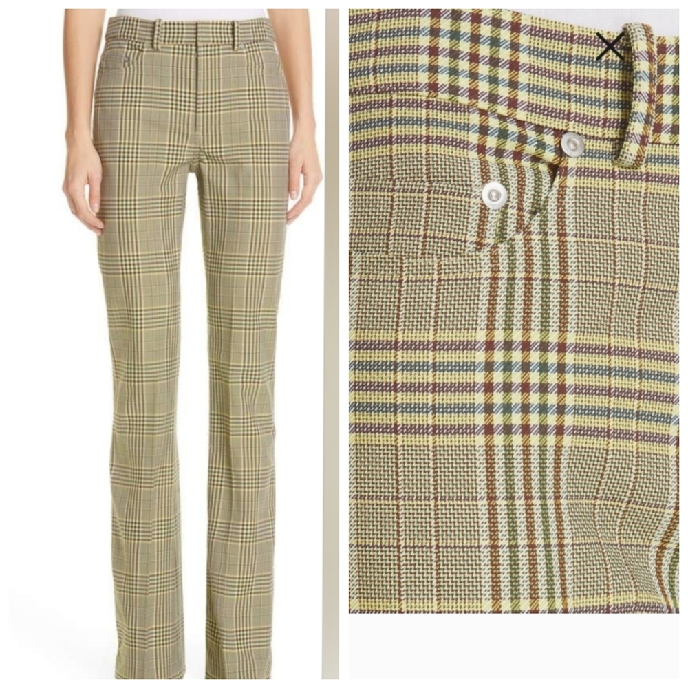 NWT Adeam Plaid Bootcut Pants Size 0